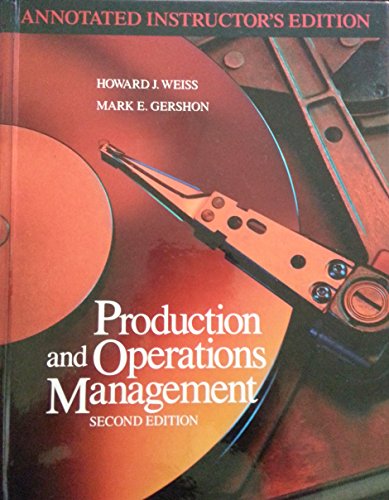 Beispielbild fr Production and Operations Management zum Verkauf von Better World Books