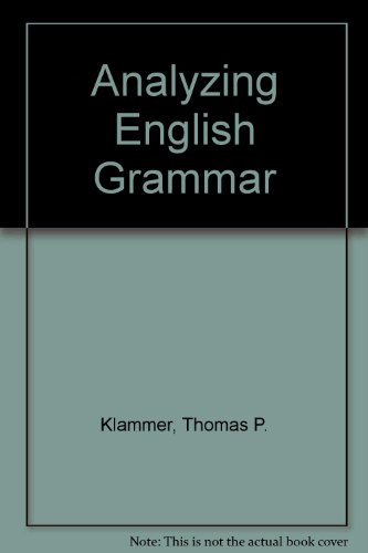 Stock image for Analyzing English Grammar for sale by Better World Books