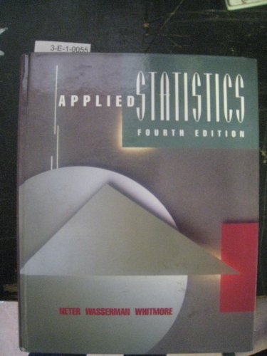 Beispielbild fr Applied Statistics zum Verkauf von HPB-Red