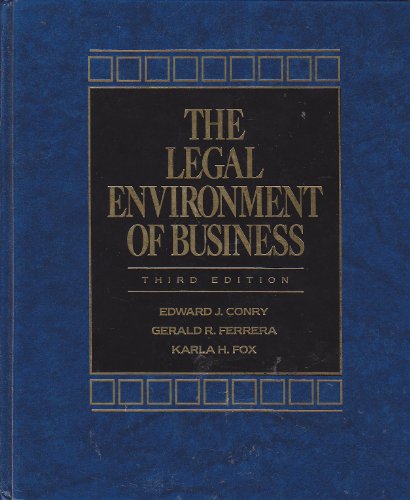 Stock image for The Legal Environment of Business for sale by Idaho Youth Ranch Books