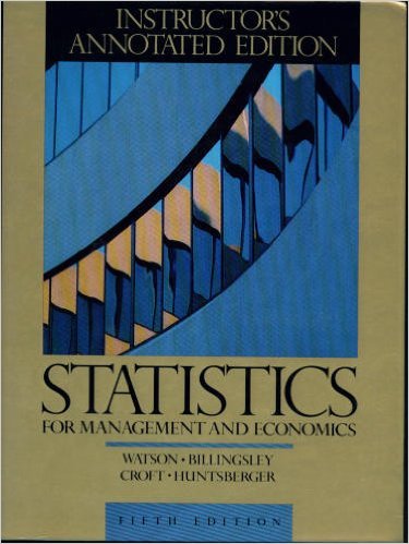 Imagen de archivo de Statistics for Management and Economics (Instructor's Annotated Edition) a la venta por BookHolders