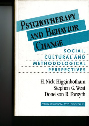 9780205143672: Psychotherapy and Behavior Change: Social, Cultural, and Methodological Perspectives (Pergamon General Psychology Series)