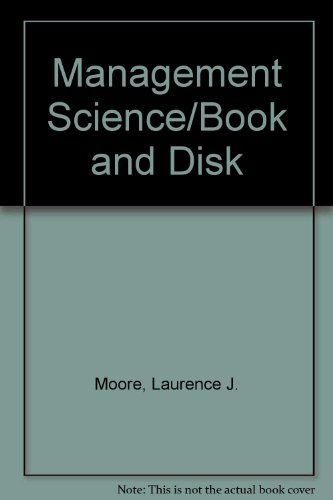 Imagen de archivo de Management Science/Book and Disk a la venta por Irish Booksellers