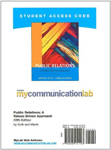 Beispielbild fr MyCommunicationLab -- Standalone Access Card -- for Public Relations (NEW!!) zum Verkauf von BookHolders