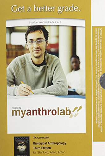 Imagen de archivo de MyAnthroLab -- Standalone Access Card -- for Biological Anthropology (3rd Edition) a la venta por redgorillabooks