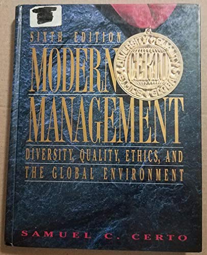 9780205153367: Modern Management Diversity, Quality, Ethics, and the Global Environment