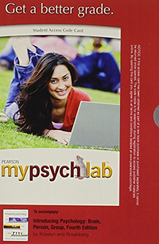 Stock image for MyPsychLab without Pearson eText -- Standalone Access Card -- for Introducing Psychology: Brain, Person, Group (4th Edition) for sale by SecondSale