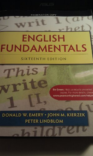 Beispielbild fr English Fundamentals (with MyWritingLab Pearson eText Student Access Code Card) (16th Edition) zum Verkauf von dsmbooks