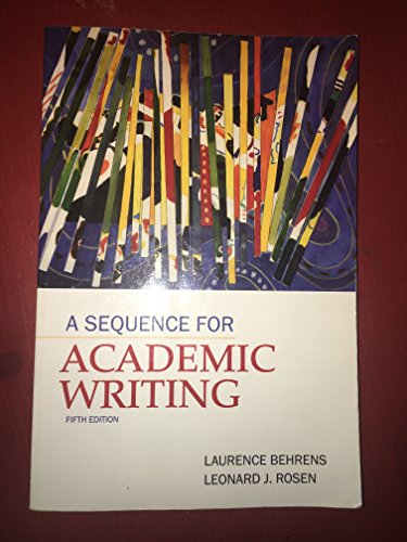 Stock image for A Sequence for Academic Writing for sale by Better World Books