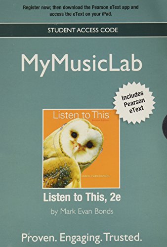 9780205177714: NEW MyLab Music with Pearson eText -- Valuepack Access Card -- for Listen To This