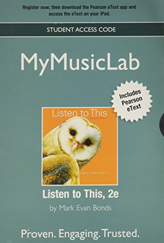 Stock image for NEW MyMusicLab with Pearson eText -- Valuepack Access Card -- for Listen To This for sale by Campus Bookstore