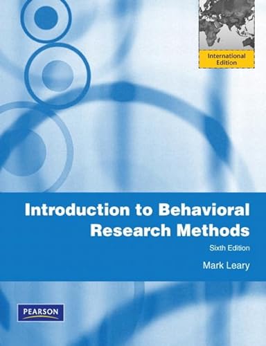 9780205197217: Introduction to Behavioral Research Methods:International Edition
