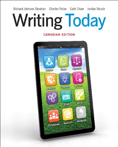 Beispielbild fr Writing Today, Canadian Edition zum Verkauf von Book Deals