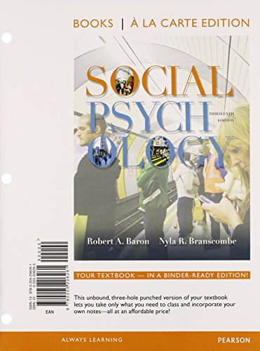 Imagen de archivo de Social Psychology (Books a la Carte) a la venta por dsmbooks