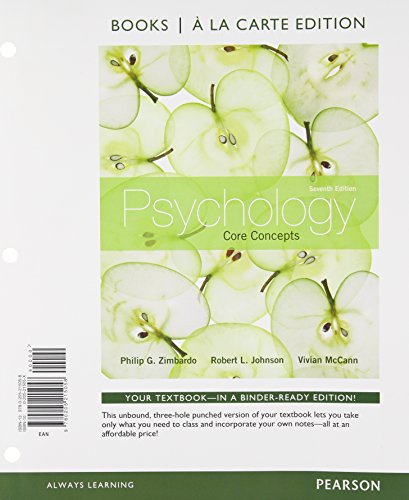 Beispielbild fr Psychology: Core Concepts, Books a La Carte Edition zum Verkauf von BooksRun