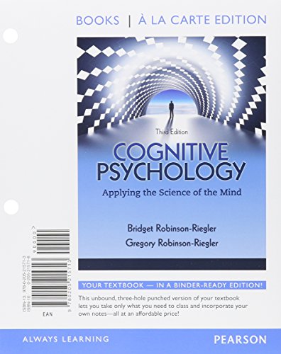 Beispielbild fr Cognitive Psychology: Applying The Science of the Mind, Books a la Carte Edition (3rd Edition) zum Verkauf von BooksRun
