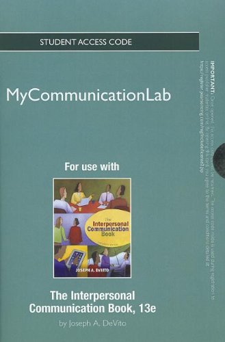 Beispielbild fr MyCommunicationLab -- Standalone Access Card -- for The Interpersonal Communication Book (13th Edition) (Mycommunicationlab (Access Codes)) (NEW!!) zum Verkauf von BookHolders