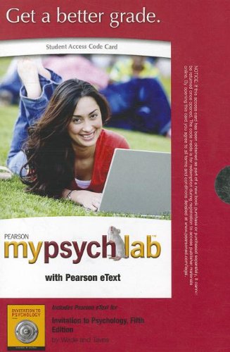 Invitation to Psychology Mypsychlab With Pearson Etext Student Access Code Card (9780205220137) by Wade, Carole; Tavris, Carol