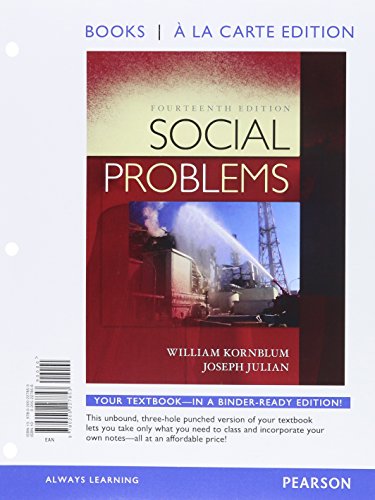 Imagen de archivo de Social Problems, Books a la Carte Edition (14th Edition) a la venta por HPB-Red