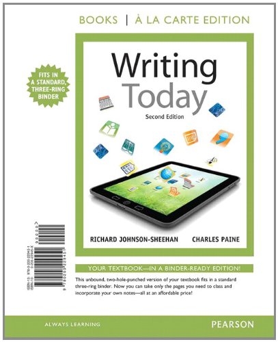 Stock image for Writing Today, Books a la Carte Edition (2nd Edition) for sale by HPB-Red