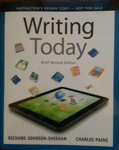 Stock image for Writing Today Brief Second Edition ** INSTRUCTOR'S REVIEW COPY ** for sale by ThriftBooks-Atlanta