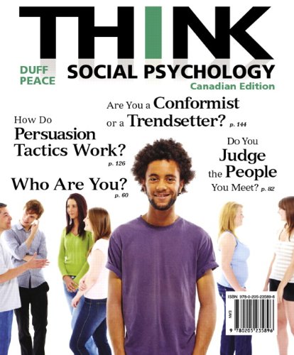 Beispielbild fr THINK Social Psychology, First Canadian Edition zum Verkauf von One Planet Books