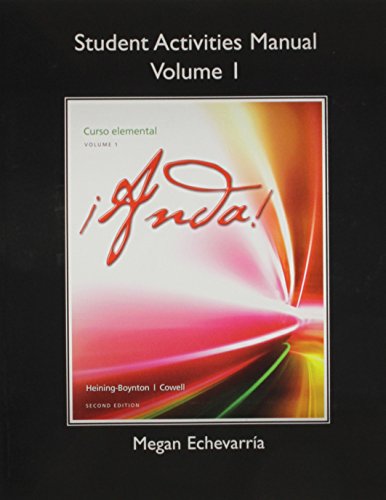 Beispielbild fr Student Activities Manual for Anda! Curso Elemental, Volume 1 zum Verkauf von ThriftBooks-Dallas
