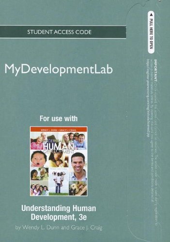 Understanding Human Development New Mydevelopmentlab Standalone Access Card (9780205240319) by Craig, Grace J.