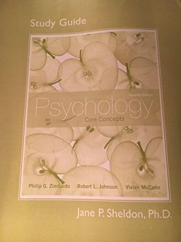 Beispielbild fr Study Guide for Psychology : Core Concepts zum Verkauf von Better World Books