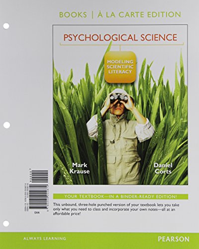 Stock image for Psychological Science: Modeling Scientific Literacy (Books a la Carte) for sale by HPB-Red