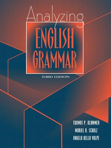 Stock image for Analyzing English Grammar for sale by Better World Books
