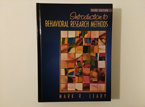 Imagen de archivo de Introduction to Behavioral Research Methods (3rd Edition) a la venta por Wonder Book