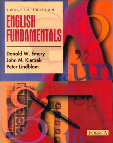 Beispielbild fr English Fundamentals: Form A (12th Edition) zum Verkauf von HPB-Red