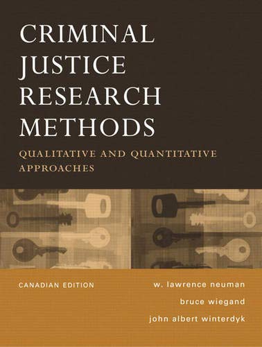 Imagen de archivo de Criminal Justice Research Methods Canadian Edition a la venta por ThriftBooks-Atlanta