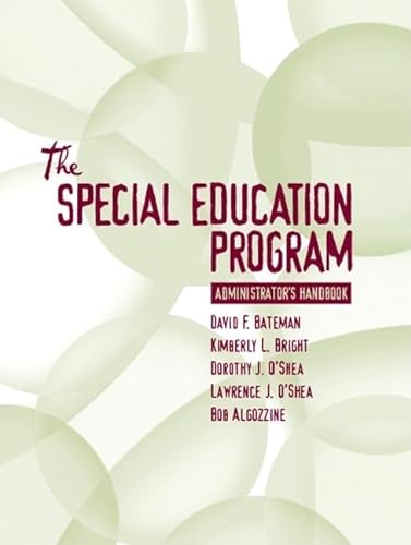 Stock image for Special Education Program Administrators Handbook for sale by Goodwill of Colorado