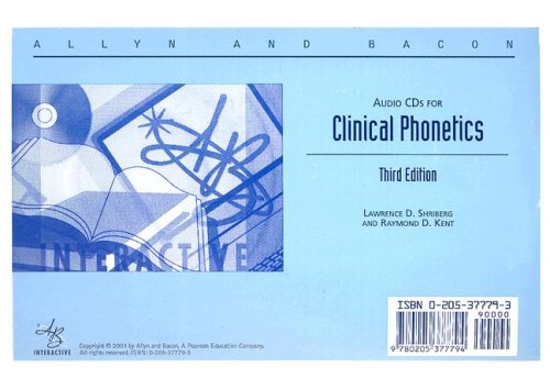 Imagen de archivo de Clinical Phonetics a la venta por BooksRun