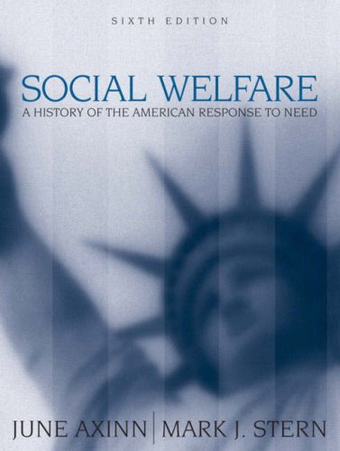 Beispielbild fr Social Welfare : A History of the American Response to Need zum Verkauf von Better World Books: West