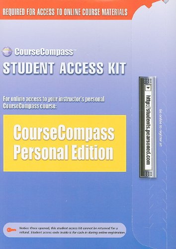 Beispielbild fr CourseCompass Course Student Access Kit zum Verkauf von a2zbooks