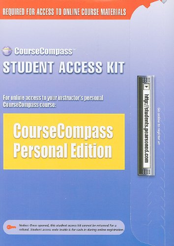 Imagen de archivo de CourseCompass Course Student Access Kit a la venta por a2zbooks