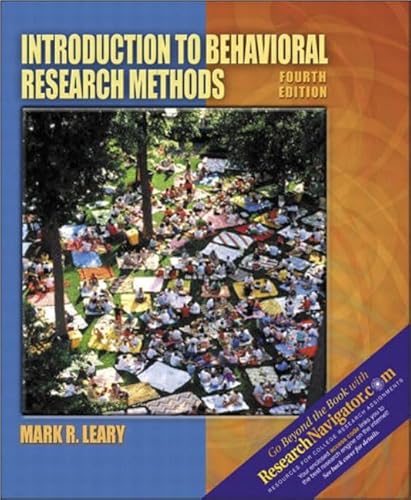 Imagen de archivo de Introduction to Behavioral Research Methods : Research Edition a la venta por Better World Books