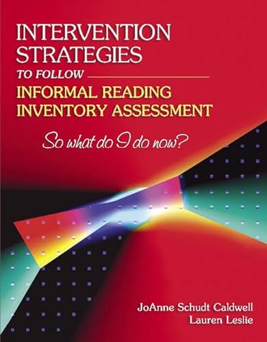 9780205405589: Intervention Strategies to Follow Informal Reading Inventory Assessment: So What Do I Do Now?