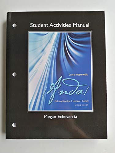 Imagen de archivo de Student Activities Manual for ?Anda! Curso intermedio a la venta por SecondSale