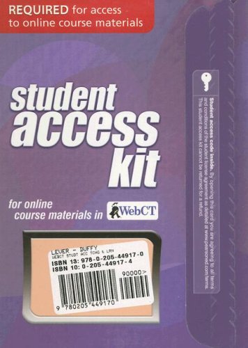 Student Access Kit for Online Course Materials in WebCT (9780205449170) by Unknown Author