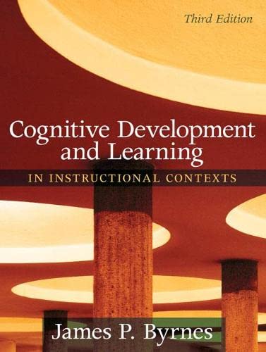 Beispielbild fr Cognitive Development and Learning in Instructional Contexts zum Verkauf von Ashery Booksellers