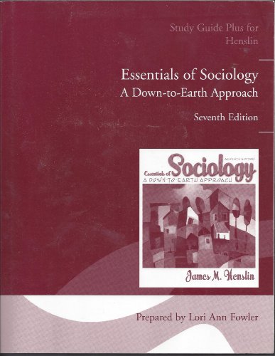 Beispielbild fr Essentials of Sociology: Down to Earth Approach Study Guide zum Verkauf von BookHolders