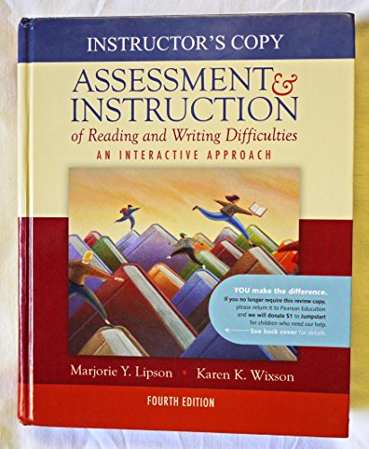 Imagen de archivo de Assessment & Instruction of Reading and Writing Difficulties: An Interactive Approach, Instructor's Copy a la venta por HPB-Red