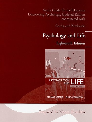 Imagen de archivo de Telecourse Study Guide for Psychology and Life (all editions) a la venta por Books From California