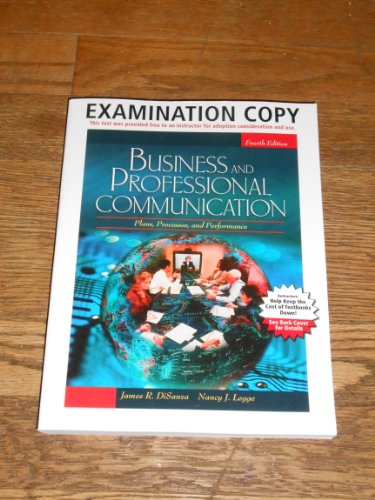 9780205581856: Business and Professional Communication: Plans, Processes, and Performance