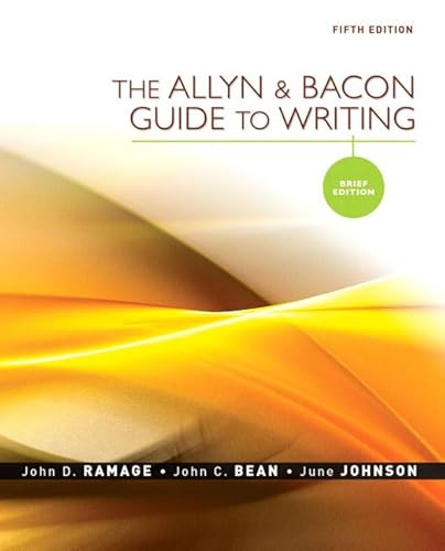 Stock image for The Allyn and Bacon Guide to Writing for sale by Better World Books