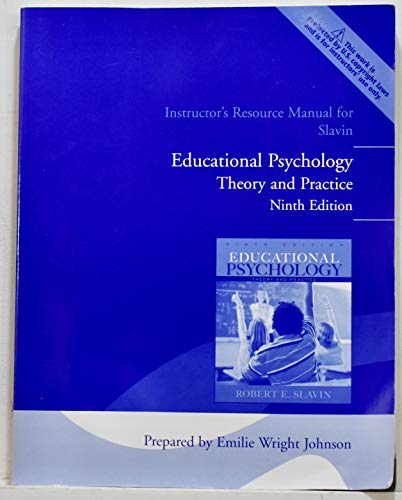 Beispielbild fr Instructor's Resource Manual for Educational Psych zum Verkauf von BooksRun